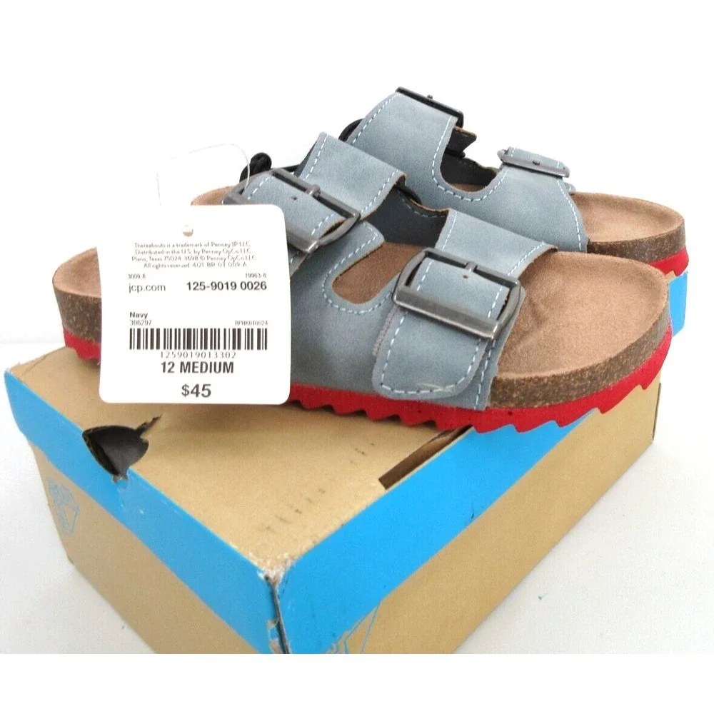 LITTLE‎ BOY'S / GIRL'S SIZE 12 THEREABOUTS NOYO FOOTBED SANDALS Blue Slides